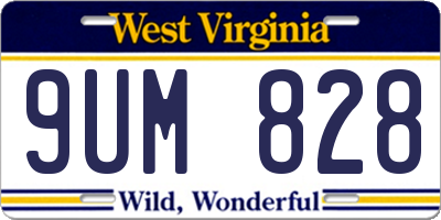 WV license plate 9UM828