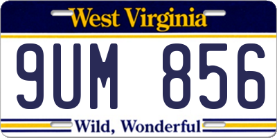 WV license plate 9UM856