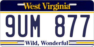 WV license plate 9UM877