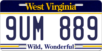 WV license plate 9UM889