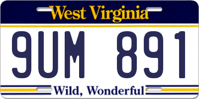 WV license plate 9UM891