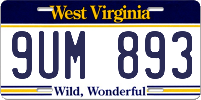 WV license plate 9UM893
