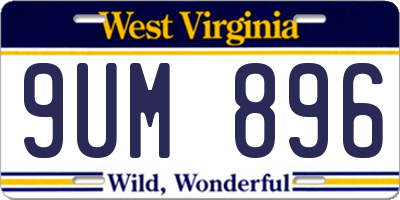 WV license plate 9UM896