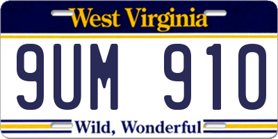 WV license plate 9UM910