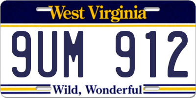 WV license plate 9UM912