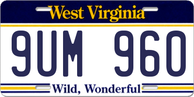 WV license plate 9UM960