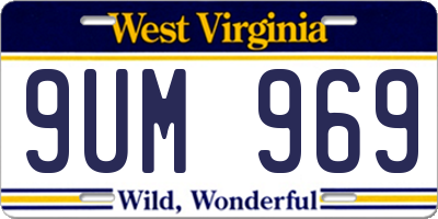 WV license plate 9UM969