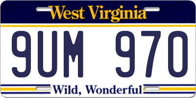 WV license plate 9UM970