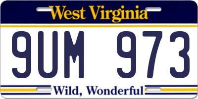 WV license plate 9UM973