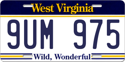 WV license plate 9UM975