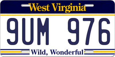 WV license plate 9UM976