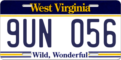 WV license plate 9UN056