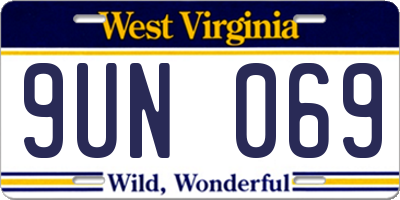 WV license plate 9UN069