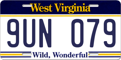 WV license plate 9UN079