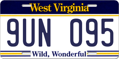WV license plate 9UN095