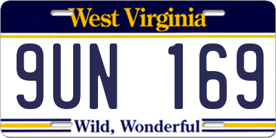 WV license plate 9UN169