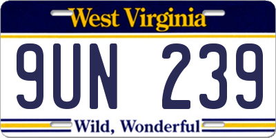 WV license plate 9UN239