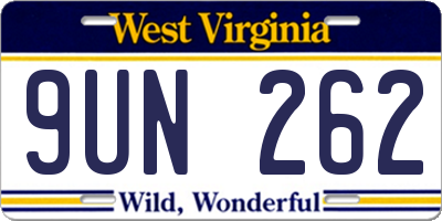 WV license plate 9UN262