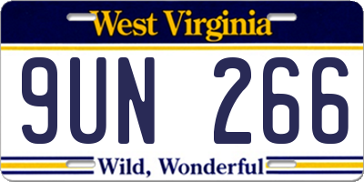 WV license plate 9UN266