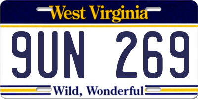 WV license plate 9UN269
