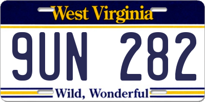 WV license plate 9UN282