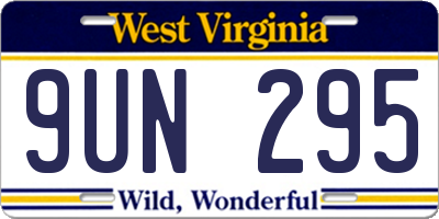 WV license plate 9UN295
