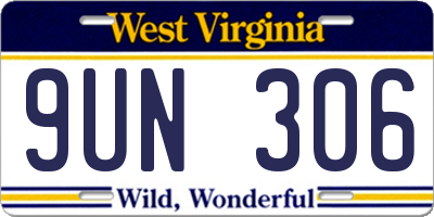 WV license plate 9UN306
