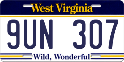 WV license plate 9UN307
