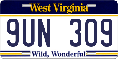 WV license plate 9UN309