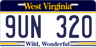 WV license plate 9UN320