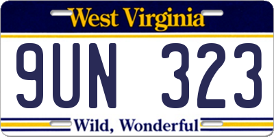 WV license plate 9UN323