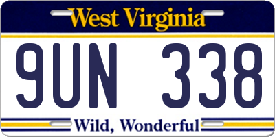 WV license plate 9UN338