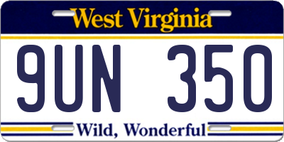 WV license plate 9UN350