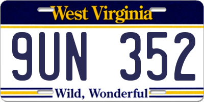 WV license plate 9UN352