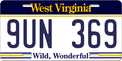 WV license plate 9UN369