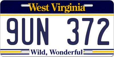 WV license plate 9UN372
