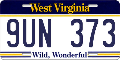 WV license plate 9UN373