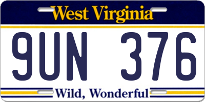 WV license plate 9UN376
