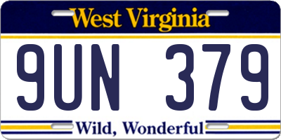 WV license plate 9UN379