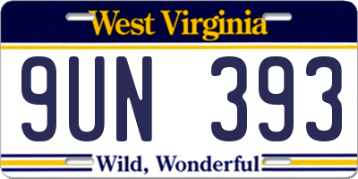 WV license plate 9UN393