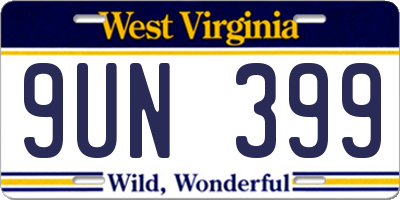 WV license plate 9UN399