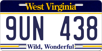 WV license plate 9UN438