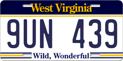 WV license plate 9UN439