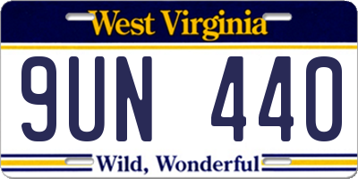 WV license plate 9UN440