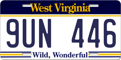 WV license plate 9UN446