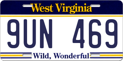 WV license plate 9UN469