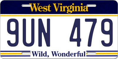 WV license plate 9UN479