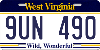 WV license plate 9UN490