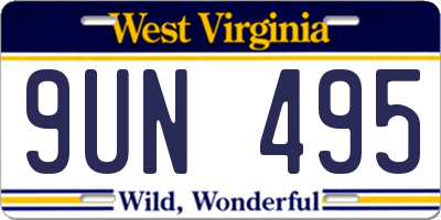 WV license plate 9UN495