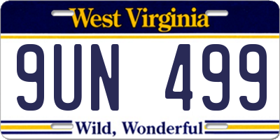 WV license plate 9UN499